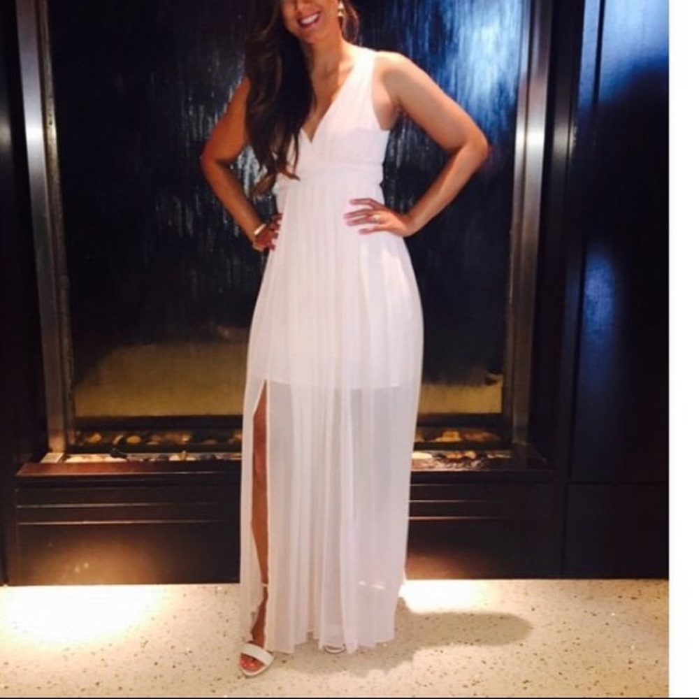 Pleated Chiffon Cut Out Dress